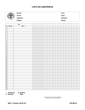Lista de Asistencia