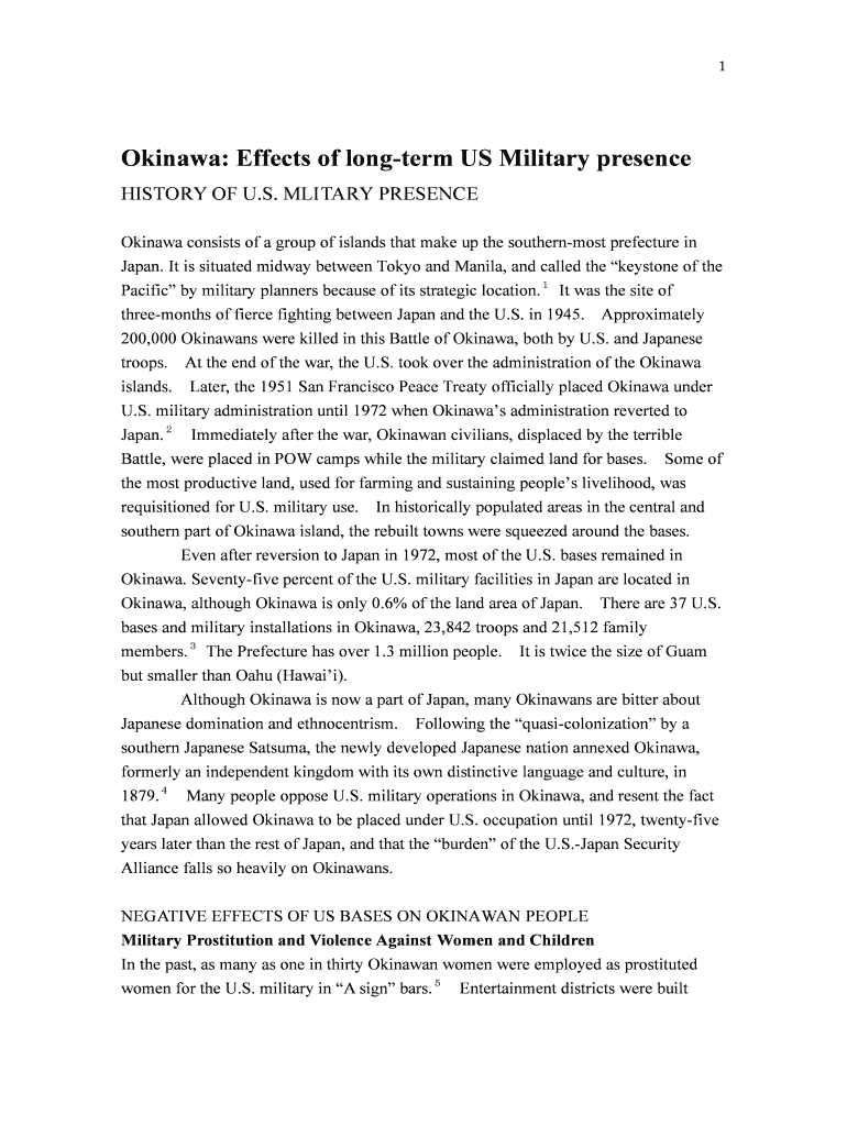 Fillable Online genuinesecurity Okinawa Effects of longterm US