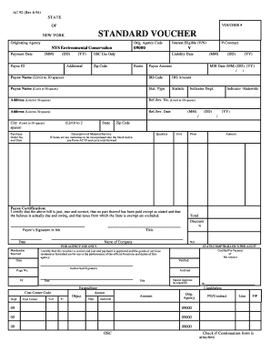 New York Standard Voucher Form
