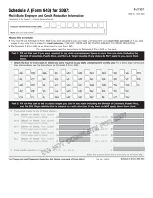 Schedule A (Form 940) for 2007