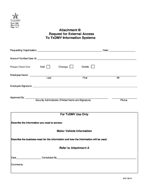 Texas DMV External Access Request Form
