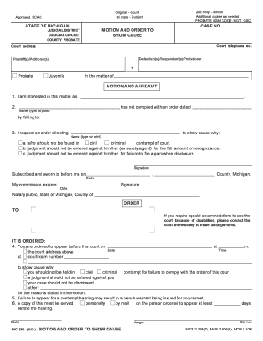 Motion and Order to Show Cause