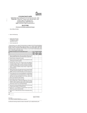 LIC Housing Finance Ballot Form