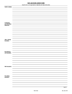 WAP Job Work Order Form