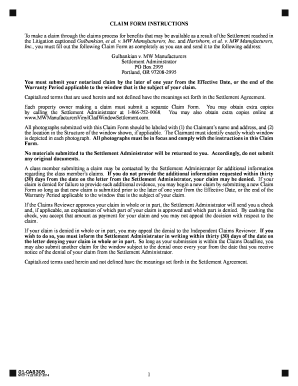 MW Manufacturers Window Claim Form