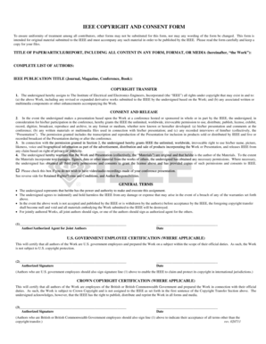 IEEE Copyright and Consent Form