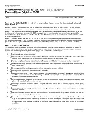 Michigan Business Tax Schedule of Business Activity