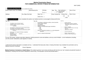 Commercial Driver Medical Examination Report