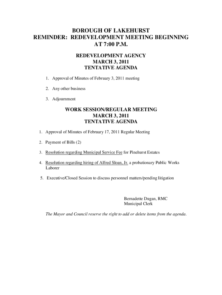 Fillable Online LAKEWOOD PLANNING BOARD Fax Email Print pdfFiller