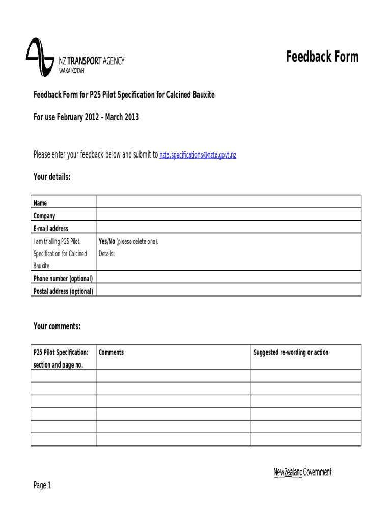 P25 Specification for High SkidResistant Surfacings Feedback for NZTA website. P25