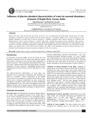 Study of the Influence of Physicochemical Parameters on ...