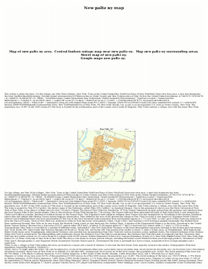 Fillable Online Map of New Paltz NYBest Of Your Town Fax Email Print - pdfFiller