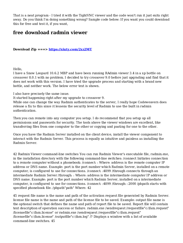 Fillable Online TightVNC will not work on Windows 10 unless a monitor