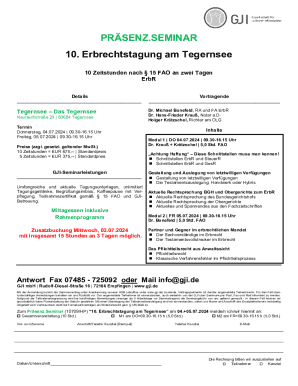 PRSENZ.SEMINAR 10. Erbrechtstagung am Tegernsee