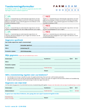 TOESTEMMINGSFORMULIER LSP 0 Ja 0 Nee