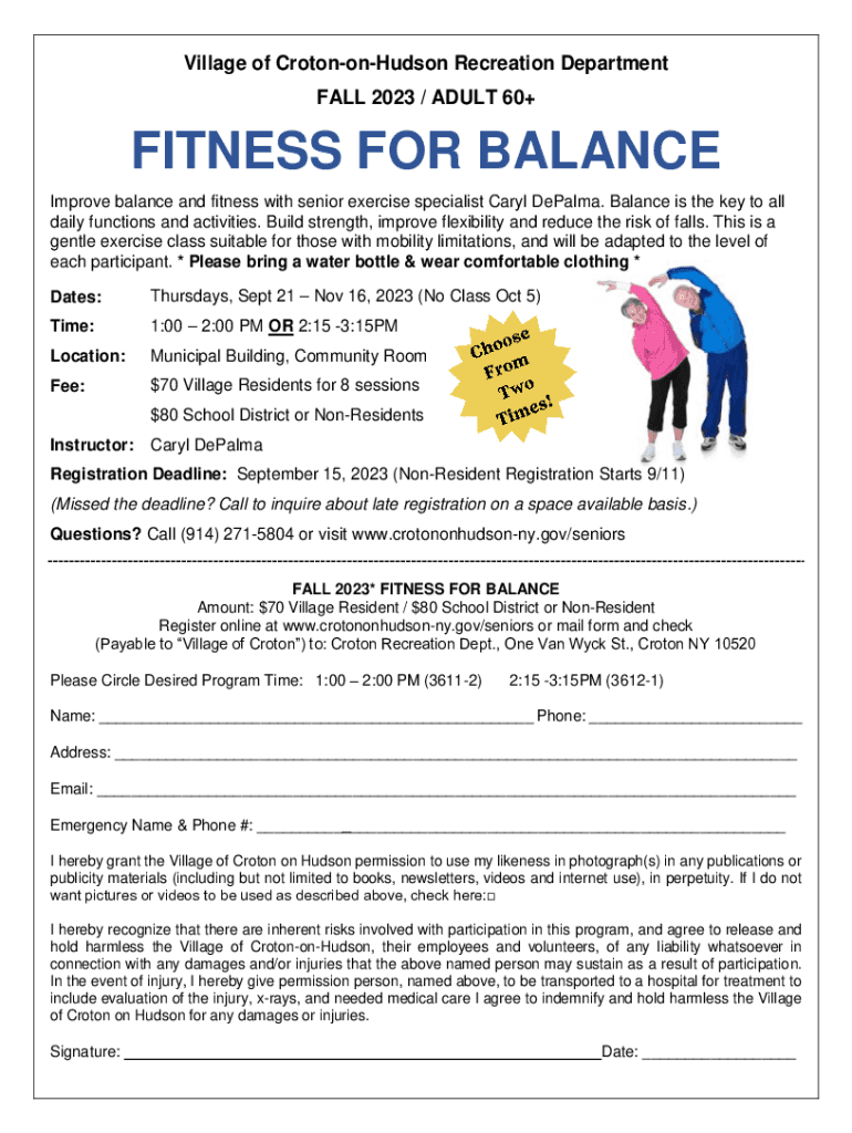 Fillable Online Stay Active This Winter With Croton Rec Fax Email Print