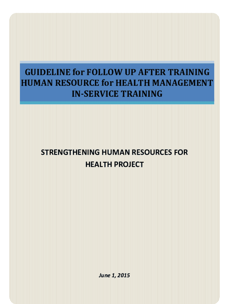 Fillable Online pdf usaid Human Resources for Health Management In ...
