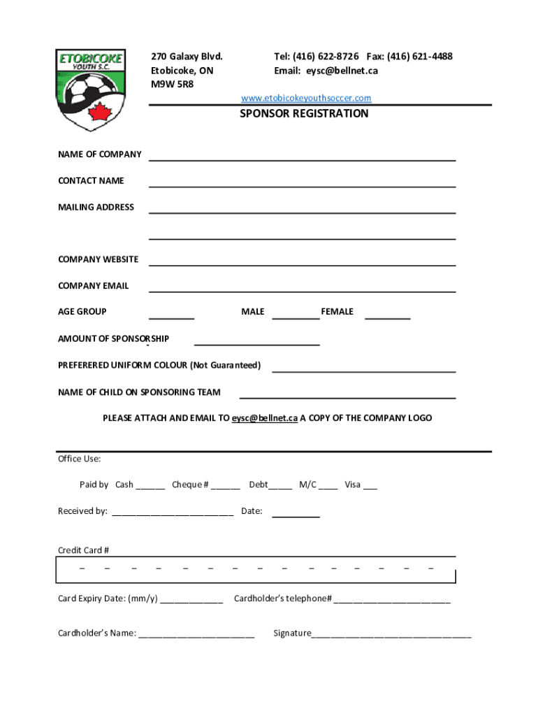 Fillable Online Etobicoke Youth Soccer ClubSearch for Activities, Events Fax Email Print