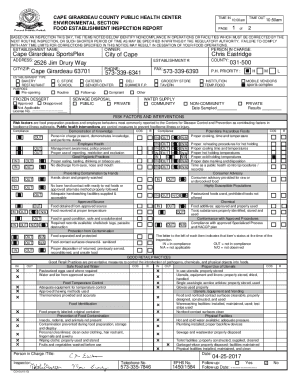 Food Establishment Inspection Report