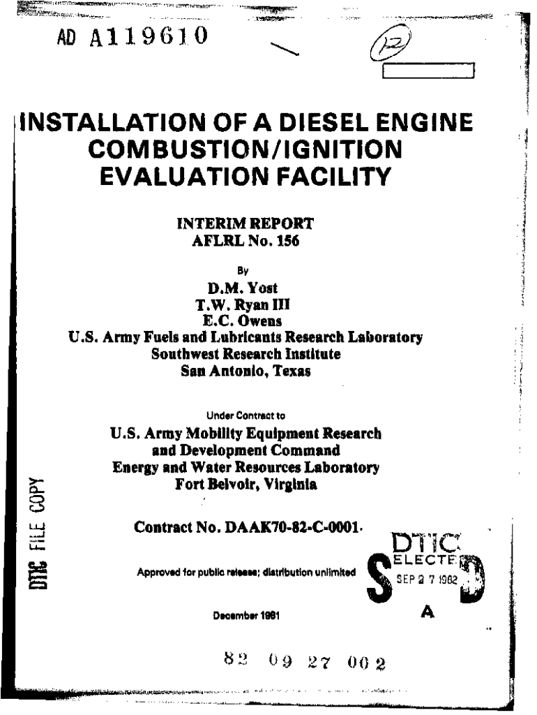 Fillable Online Installation of a Diesel Engine Combustion/Ignition