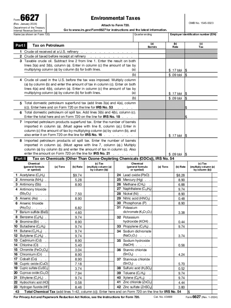 About Form 6627, Environmental Taxes Preview on Page 1