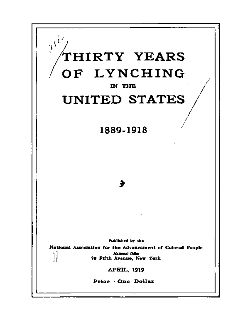 Fillable Online History of Lynching in America Fax Email Print