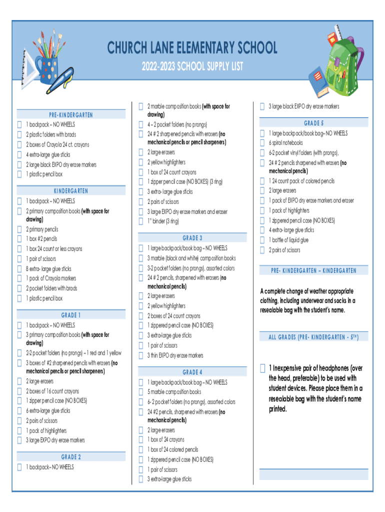 Fillable Online CHURCH LANE ELEMENTARY SCHOOL Fax Email Print pdfFiller