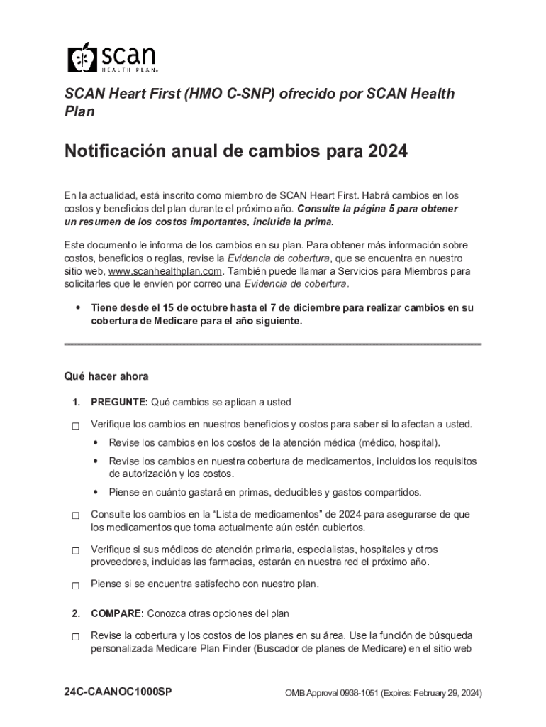 Completable En línea 2024 Annual Notice of Change SCAN Heart First