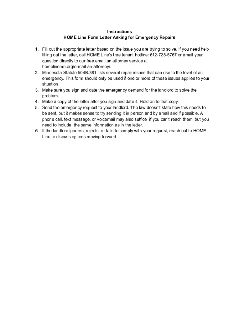 Fillable Online How To Get Your Landlord To Fix Something (Sample