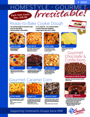 Fillable Online Savory Cookie Dough Order Form Fax Email Print - pdfFiller