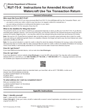 Fillable Online tax illinois Rut 75 tax form: Fill out &amp; sign online ...