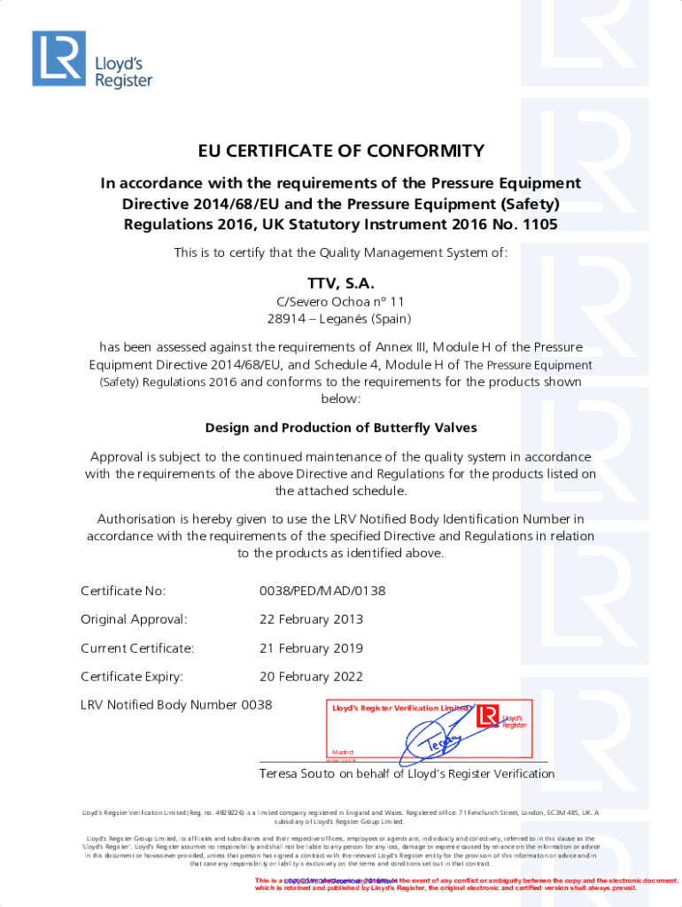 Fillable Online The Pressure Equipment (Safety) Regulations 2016 No