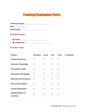 FREE 31+ Evaluation Samples, PDF, MS Word, ... Doc Template | pdfFiller