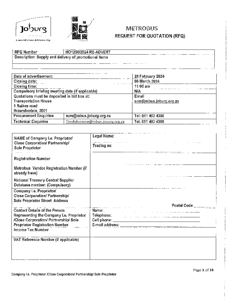 south africa request quotation Preview on Page 1