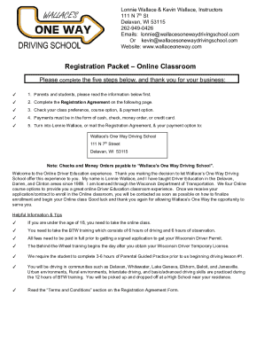 Registration PacketOnline Classroom