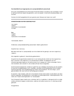 Gratis voorbeeldbrief aan tegenpartij over aansprakelijkheid ...