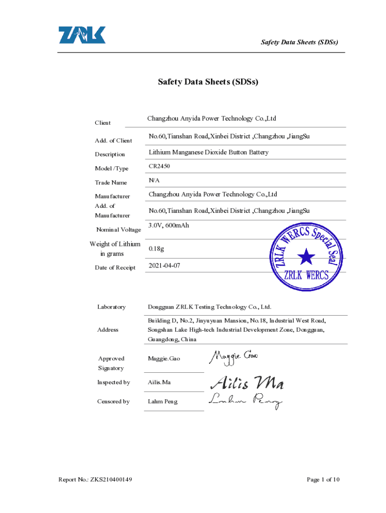 Fillable Online Safety Data Sheets (SDSs) Information and Glossary Fax