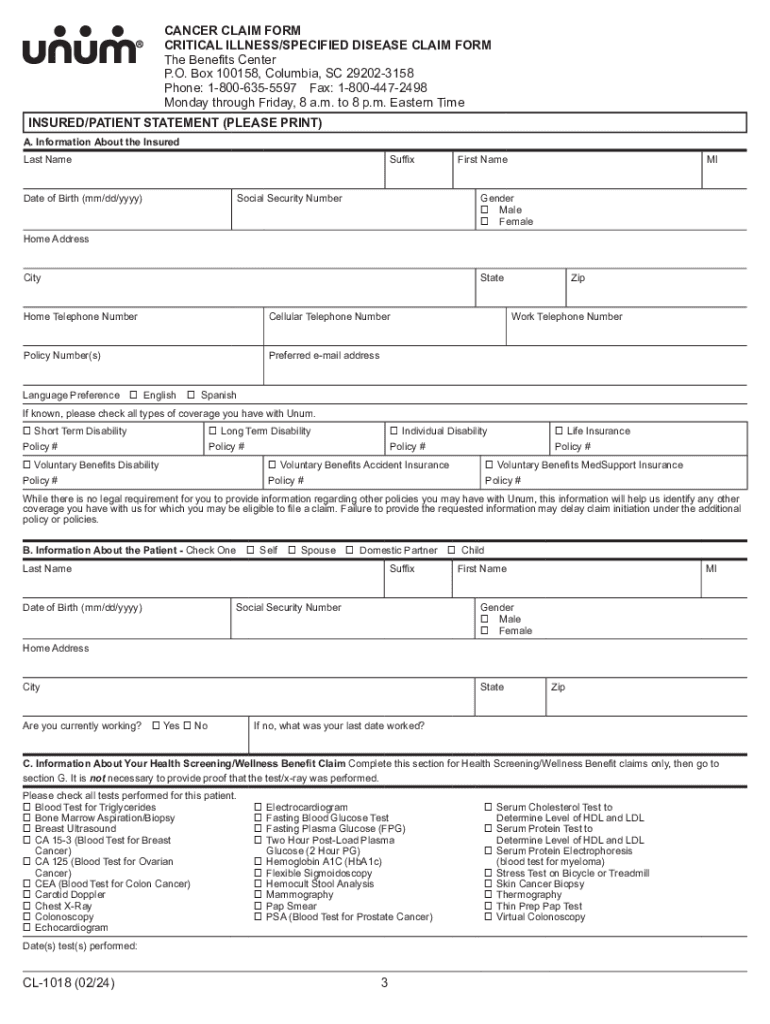 unum critical illness pdf Preview on Page 1