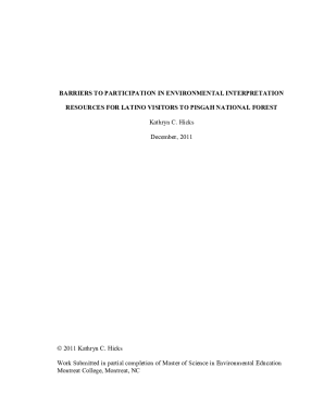 barriers to participation in environmental interpretation