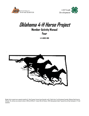 Fillable Online Oklahoma 4-H Horse Project Fax Email Print - pdfFiller