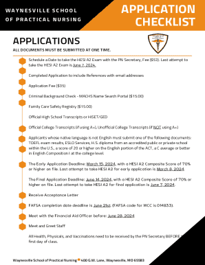 Fillable Online 24-25 LPN Application Checklist Fax Email Print - pdfFiller