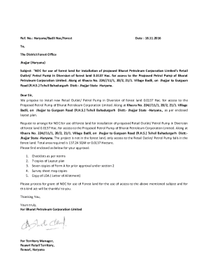 Ref. No.: Haryana/Badli Noc/Forest Date