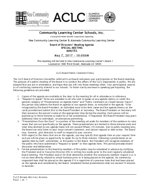 CLCS Board Public Comment Policy