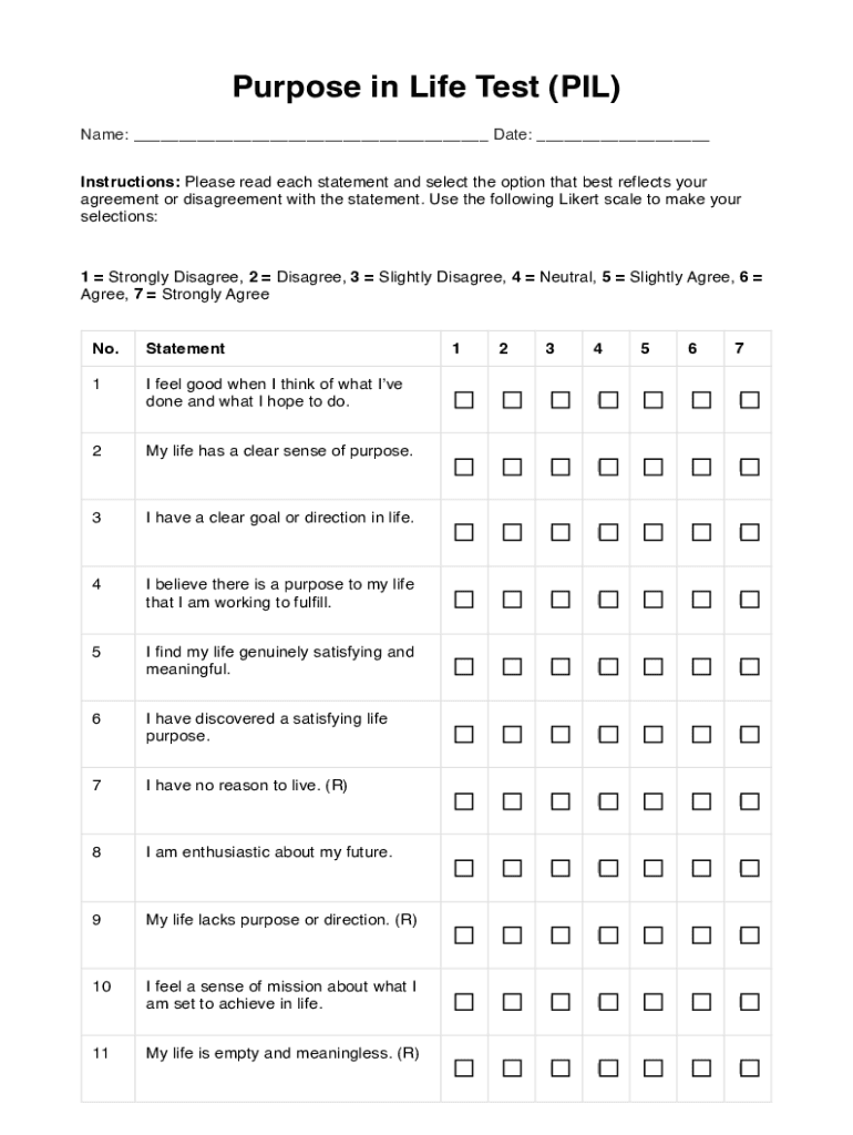Fillable Online Purpose In Life Test PDF. Discover your purpose and