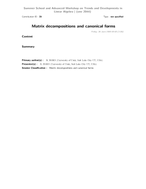 Matrix decompositions and canonical forms