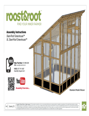 Fillable Online Assembly Instructions Slant-Roof Greenhouse XL ... Fax ...