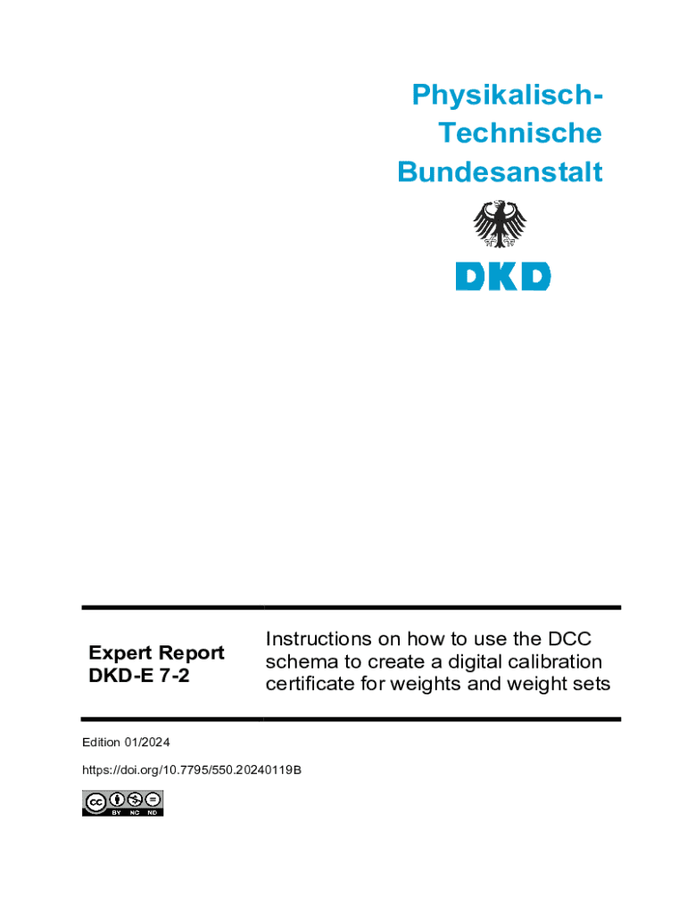 Fillable Online The Digital Calibration Certificate (DCC) for an Endto