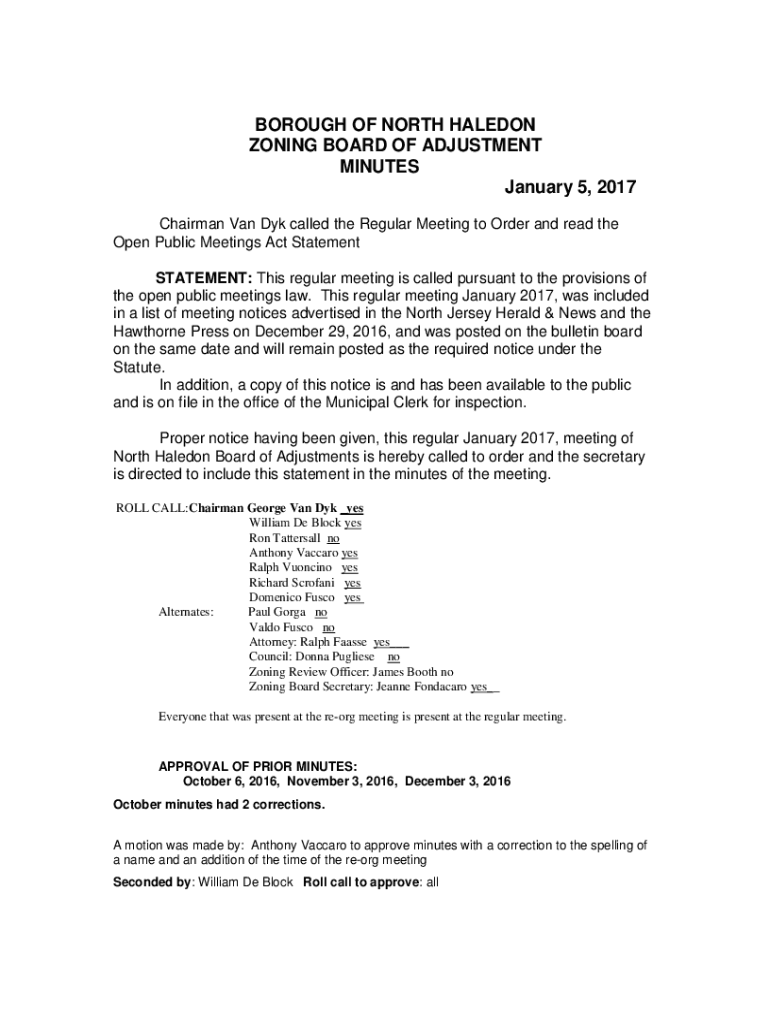 Fillable Online Borough of Haledon, NJ Zoning Board of Adjustment Fax
