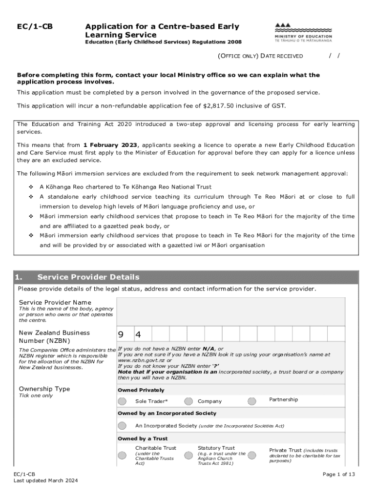 Fillable Online Early childhood education and care regulations Fax