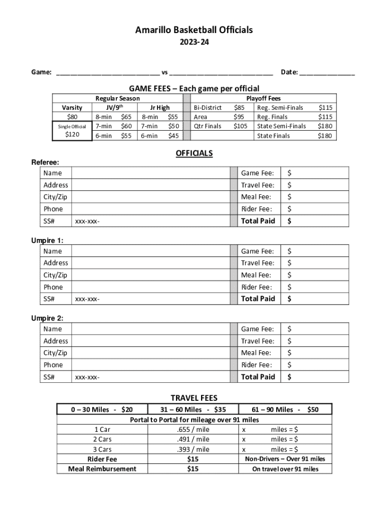 Amarillo Basketball Officials Preview on Page 1